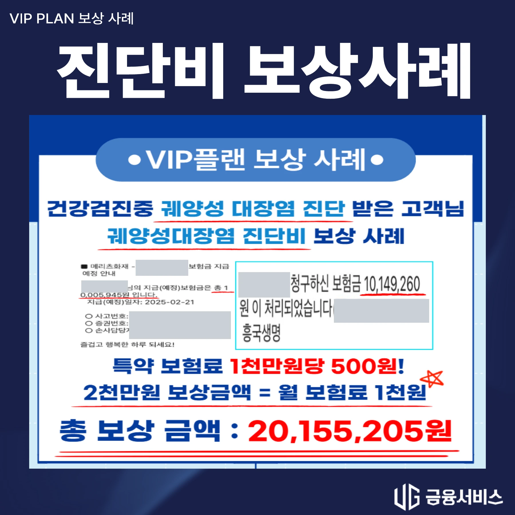 궤양성 대장염 진단 보상사례 지급 자료